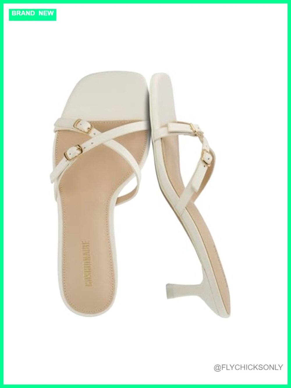Kitten Heel Strappy Sandals with Cushioned Footbed Open Toe Slip On